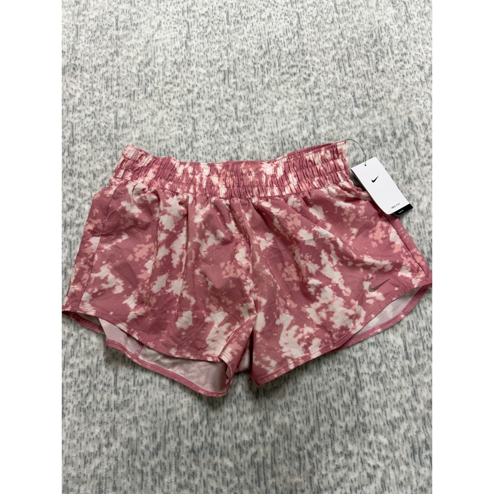 Nike Womens Dri-FIT Running Shorts Pink Tie Dye Loose Fit Training DA1153-668 M